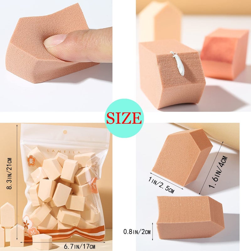 Aturmon 25 PCS Makeup Blenders Sponges Set, Use for Dry and Wet, Perfect for Full Face Curve Blending, Cream, Liquid, Powder Foundation Cosmetics, Latex Free & Soft & Flexible, Pentagon - Image 4